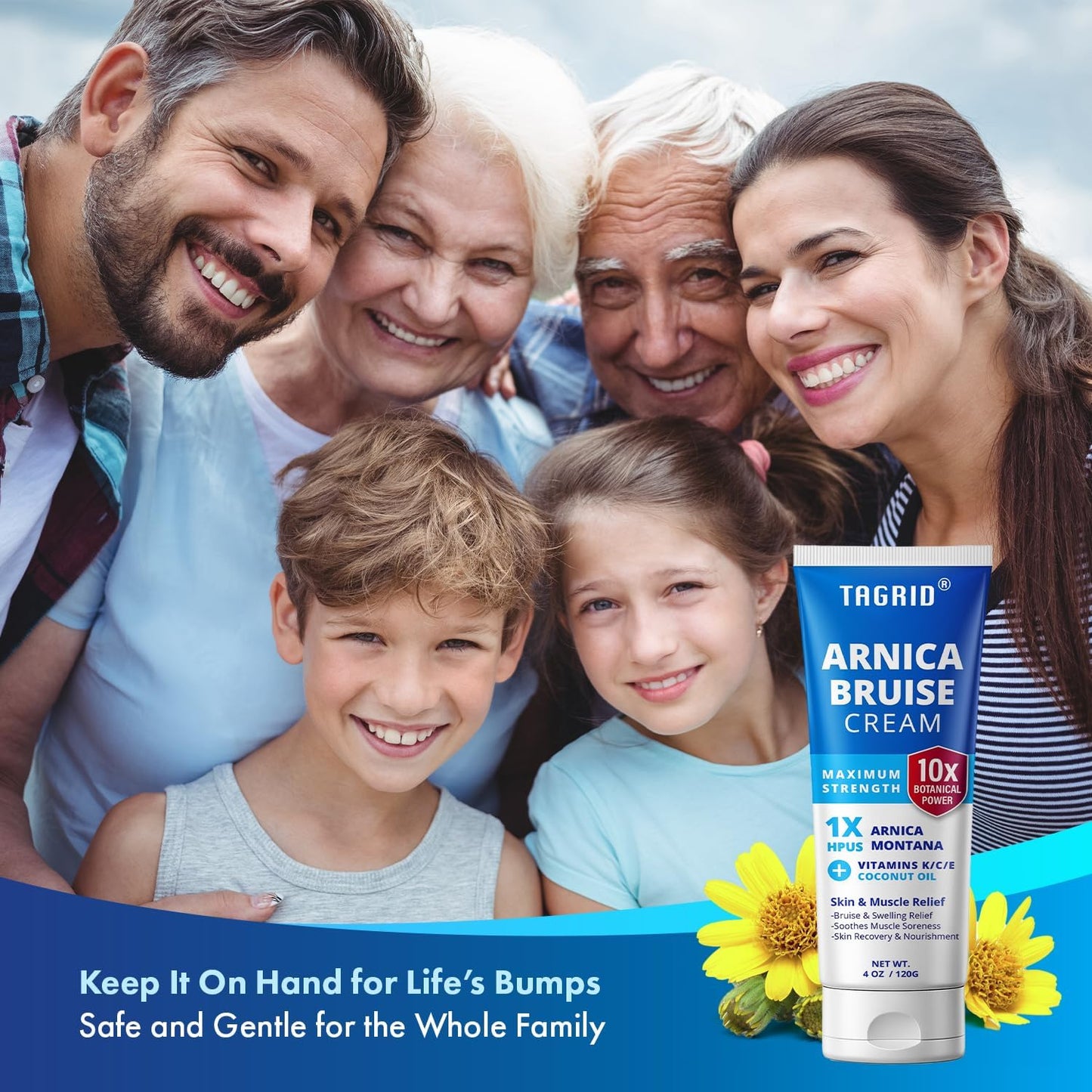 TAGRID Arnica Cream Extra Strength: Fast Pain Relief Arnica Bruise Cream with Vitamin K for Bruising and Swelling on Thin Skin, Joint Pain, Muscle Pain, Soreness (4 Ounce (Pack of 1))