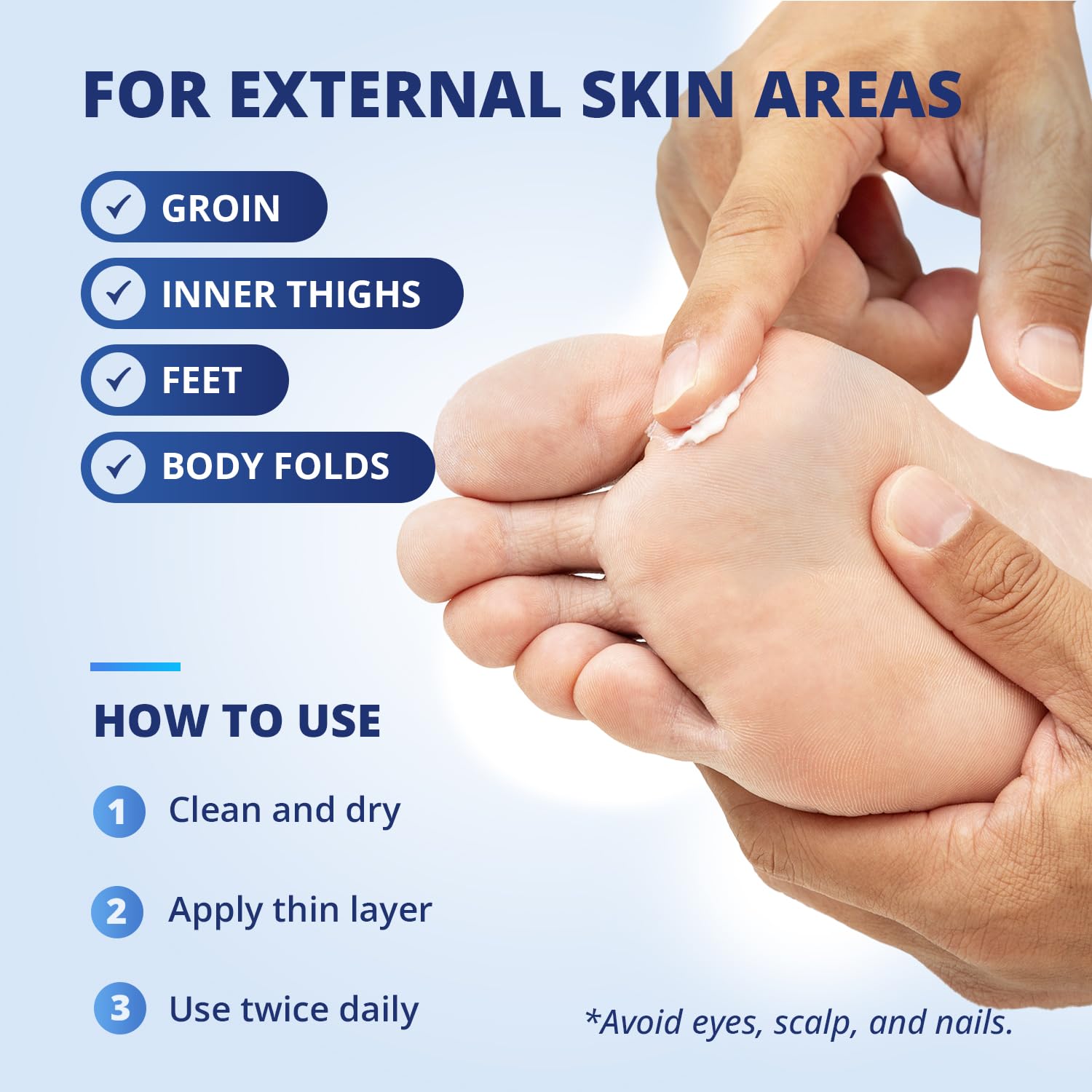 TAGRID antifungal cream for skin folds, inner thighs and feet – easy to apply for daily antifungal skin care