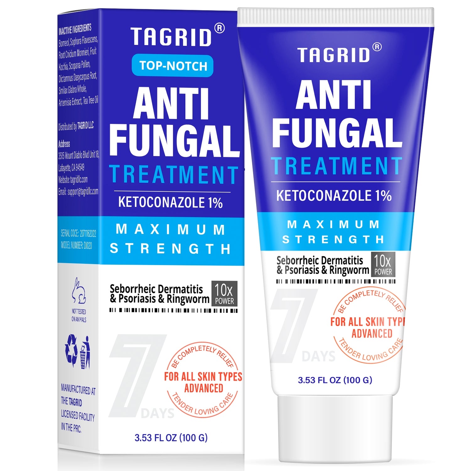 TAGRID Antifungal Cream - Soothing relief from itching, irritation, burning, and cracking fast relief max strength