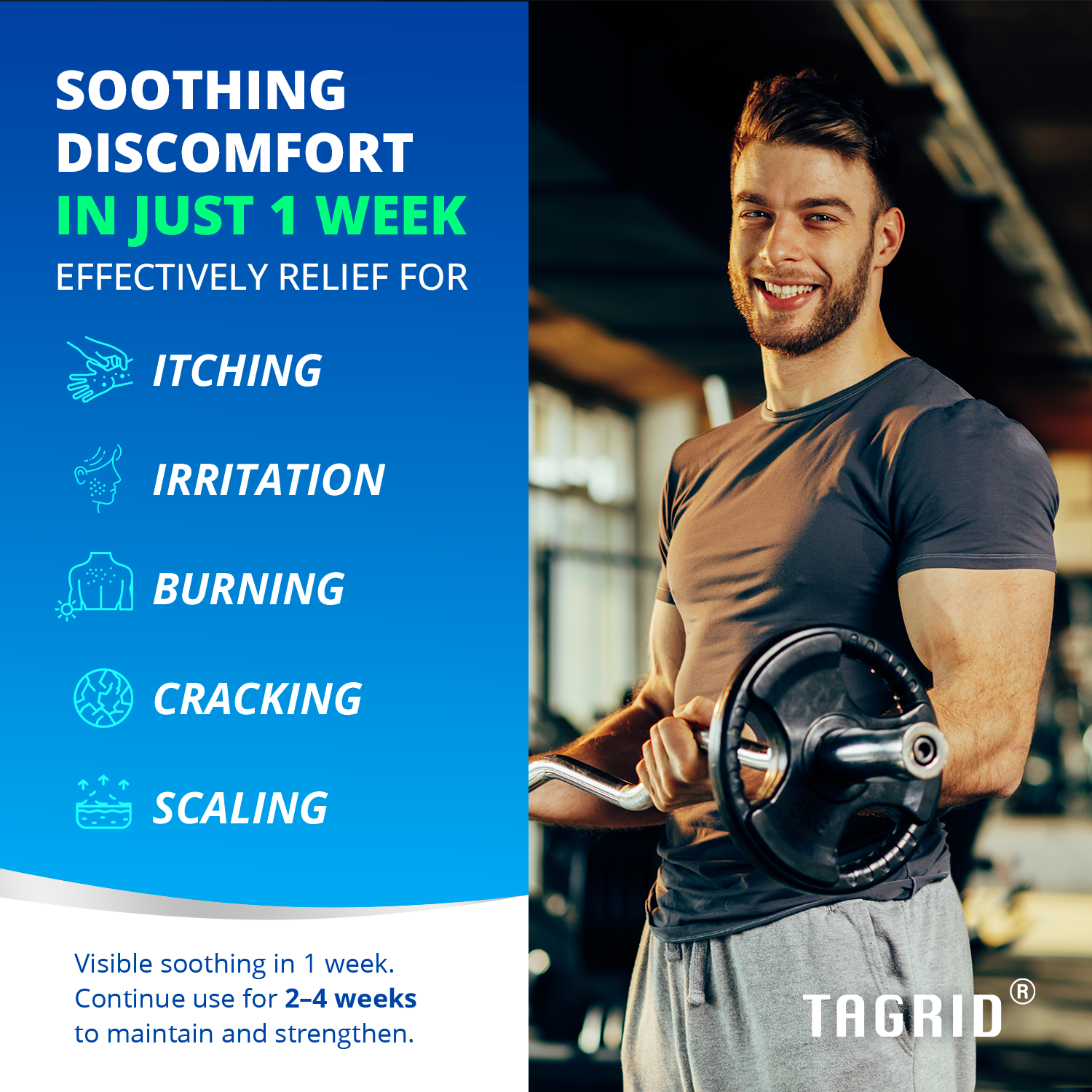 TAGRID Antifungal Cream - Effective solution for jock itch, athlete's foot, and ringworm with visible results in 1 week