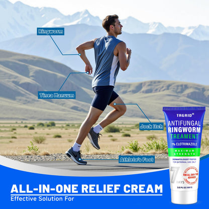 antifungal cream suitable for multiple areas including body, feet, and groin to help relieve fungal related skin discomfort