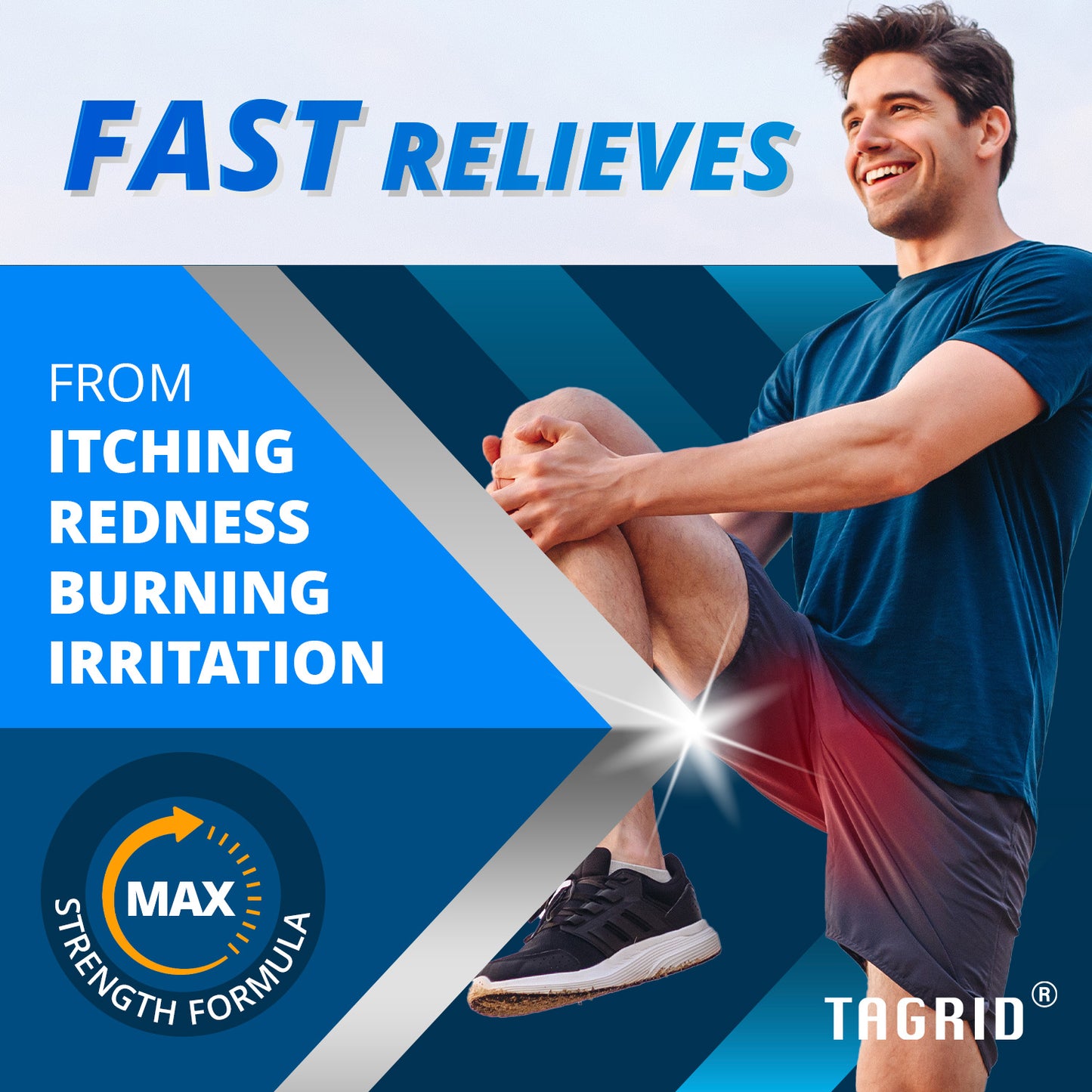 fast relief antifungal jock itch spray helps reduce itching, redness, burning, and irritation with visible results.