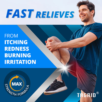 fast relief antifungal jock itch spray helps reduce itching, redness, burning, and irritation with visible results.