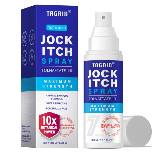 TAGRID jock itch antifungal spray with tolnaftate 1 percent for fast itch relief and fungal infection treatment