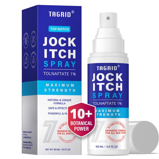 TAGRID jock itch antifungal spray with tolnaftate 1 percent for fast itch relief and fungal infection relief