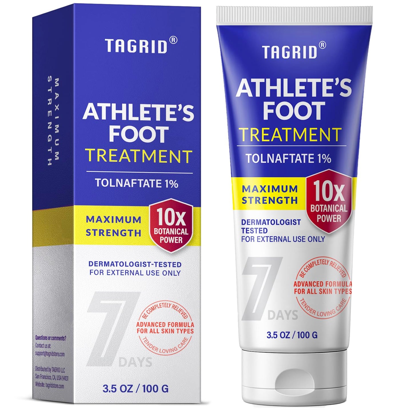 TAGRID athletes foot antifungal cream with tolnaftate 1 percent helps relieve itching and supports healthy skin on feet
