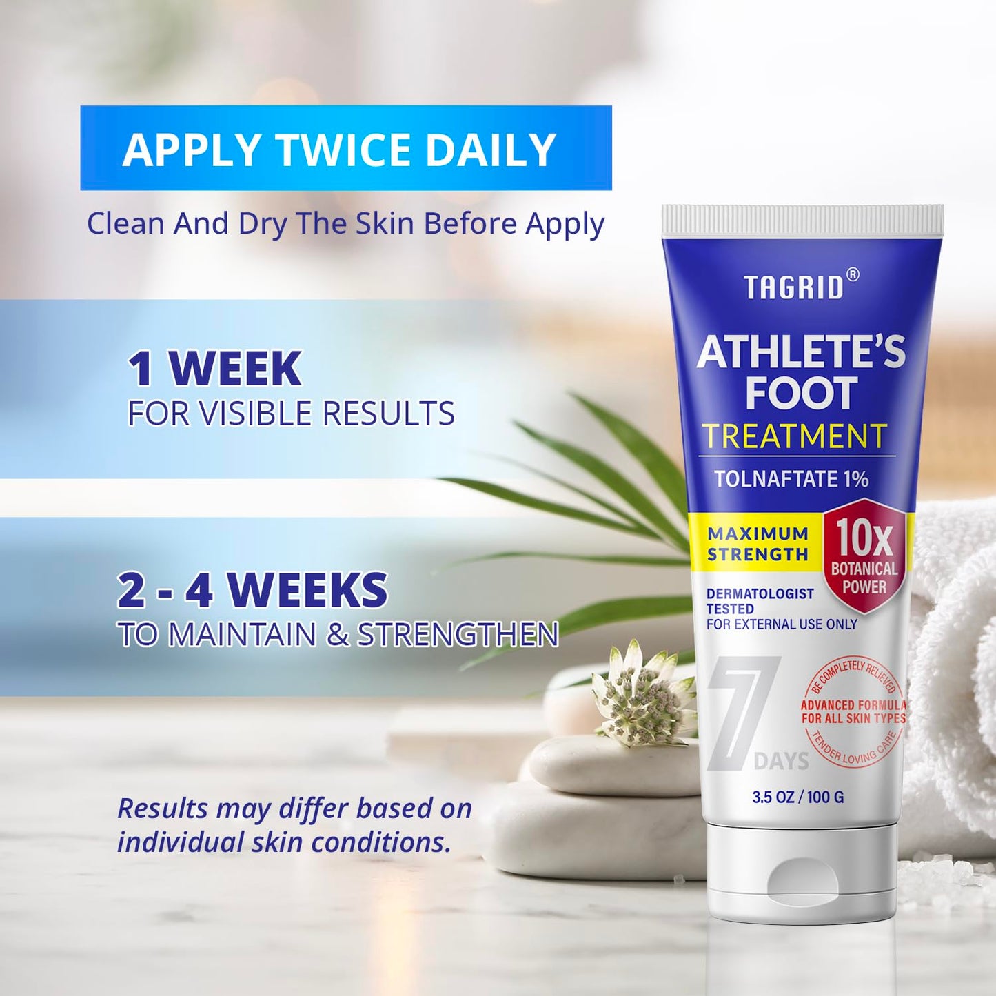 how to use antifungal cream by applying to clean dry skin twice daily for best results as part of a regular foot care routine