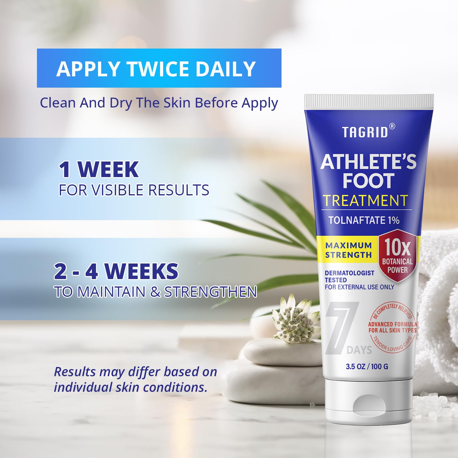 how to use antifungal cream by applying to clean dry skin twice daily for best results as part of a regular foot care routine