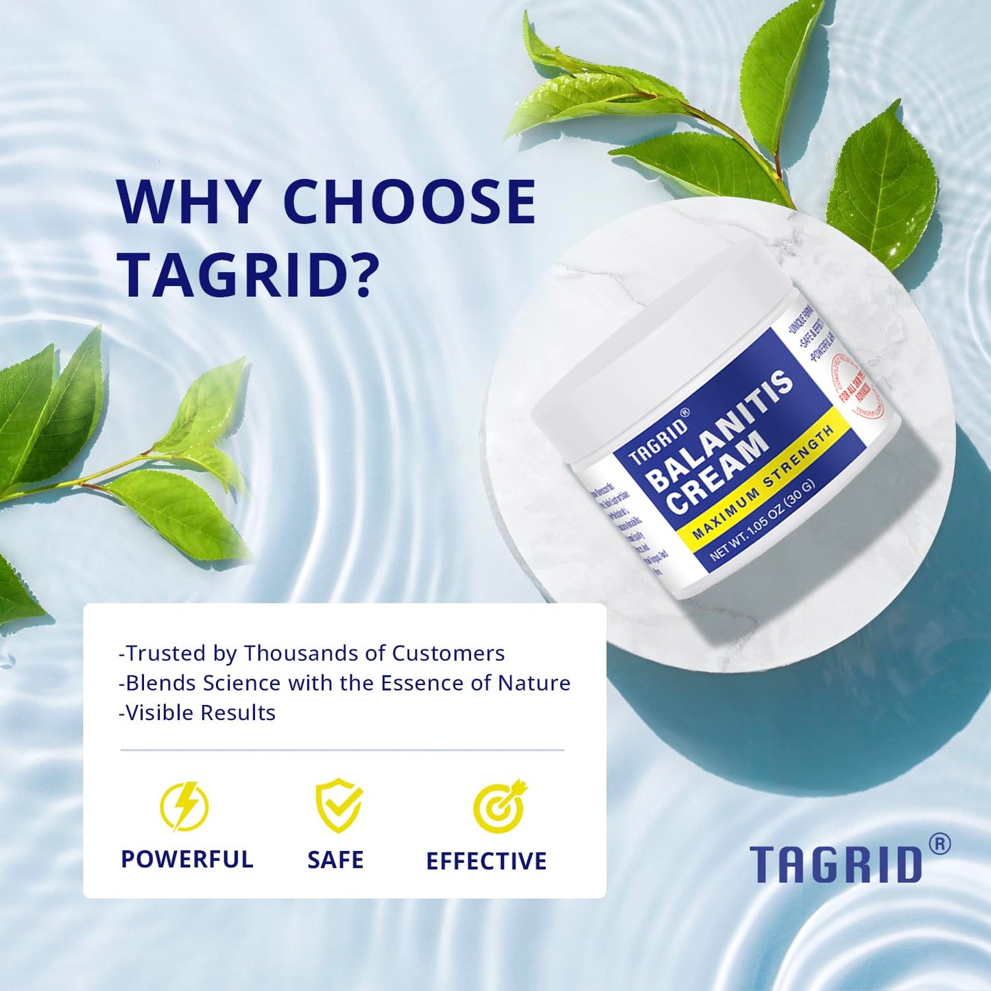 TAGRID balanitis antifungal cream with clotrimazole 1 percent supports skin comfort with a gentle formula designed for sensitive areas