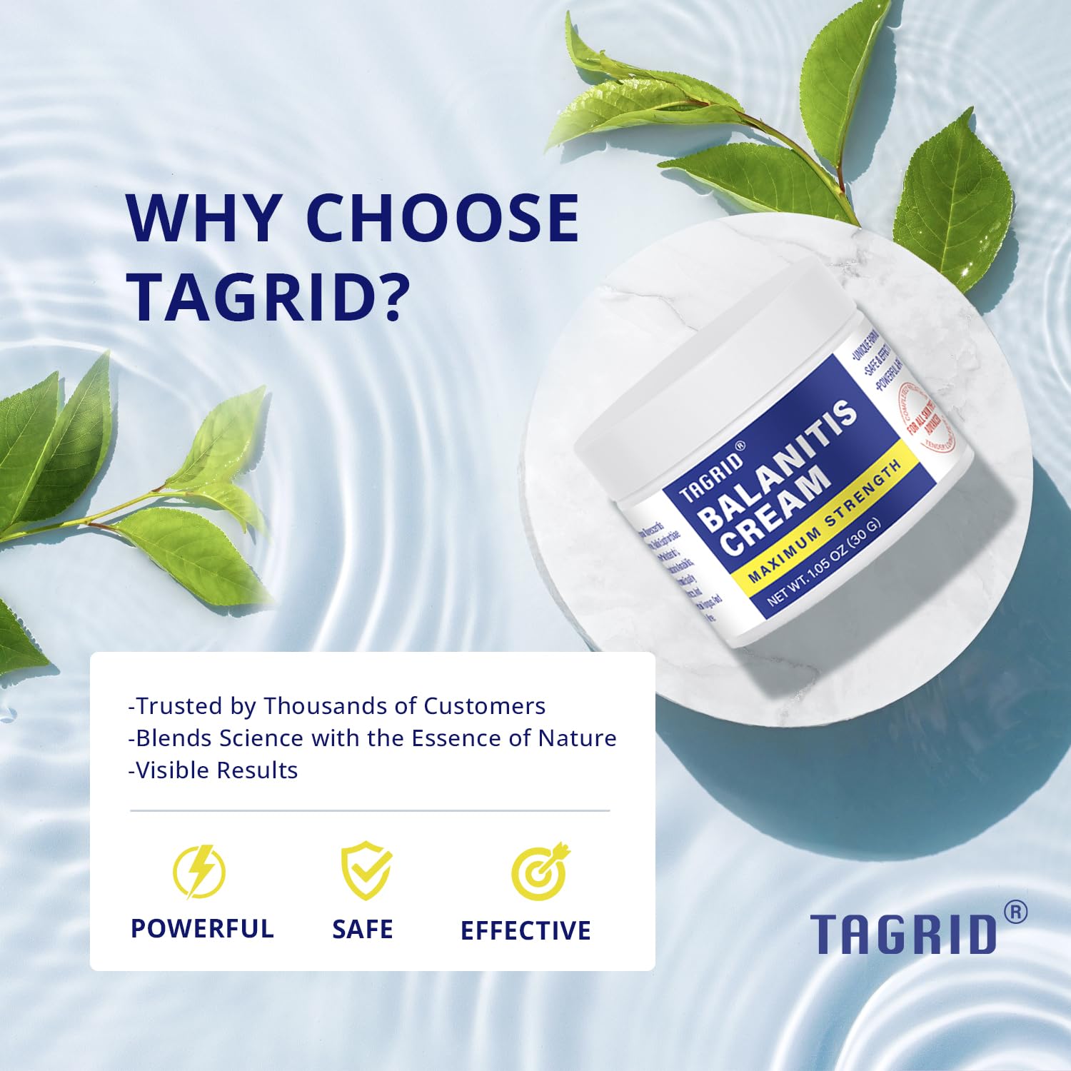 TAGRID balanitis antifungal cream with clotrimazole 1 percent supports skin comfort with a gentle formula designed for sensitive areas