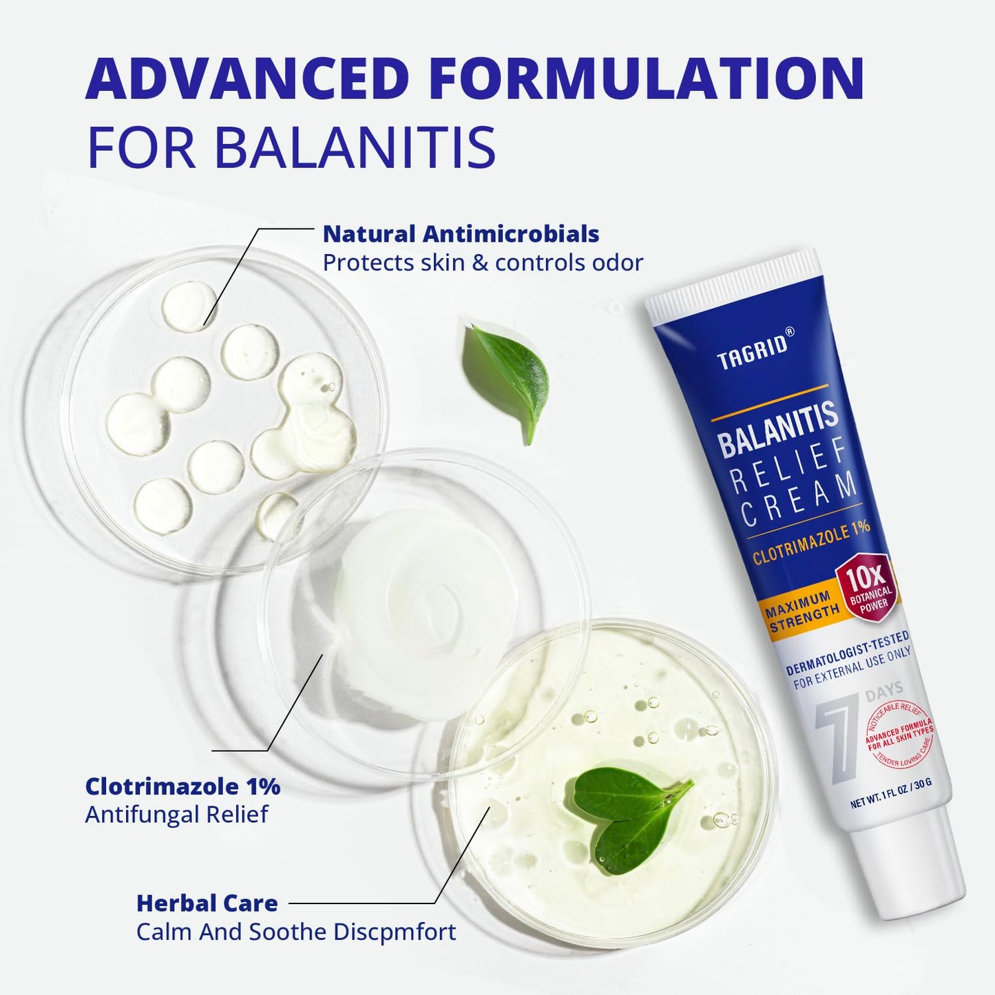 mens intimate antifungal cream with clotrimazole 1 percent and herbal ingredients helps soothe irritation, protect skin, and support gentle care for sensitive areas