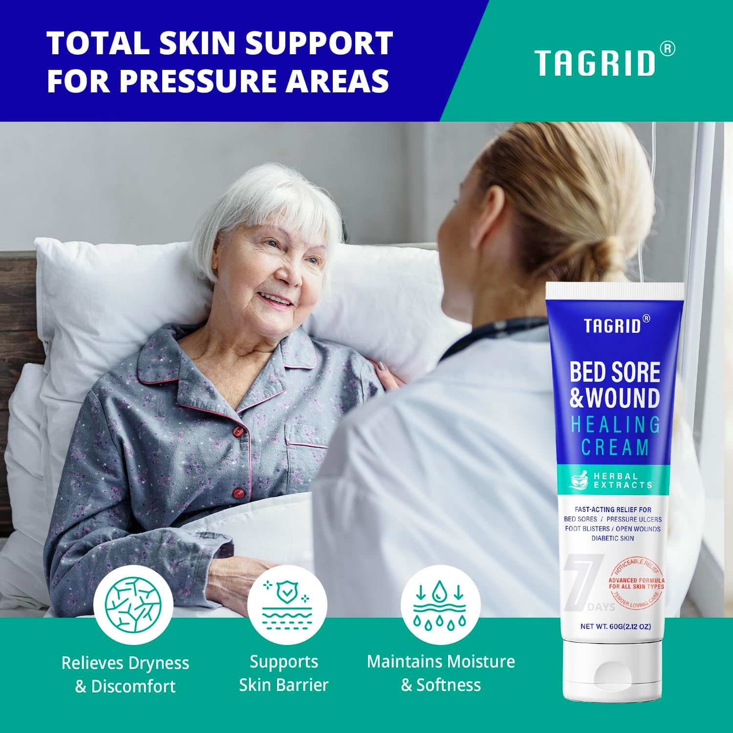 skin protectant cream helps support pressure prone areas, maintain moisture, and improve skin comfort for sensitive and fragile skin
