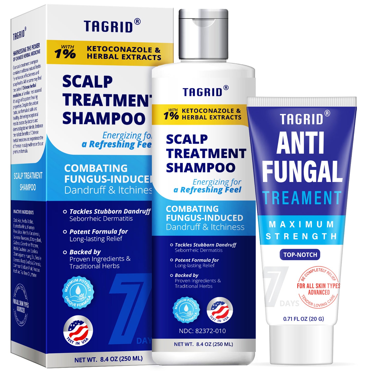 TAGRID Anti-Fungal Treatment Cream and Shampoo combo recommended for stubborn scalp conditions, providing fast and lasting relief