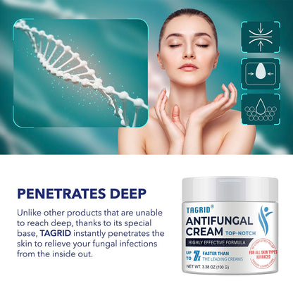 TAGRID antifungal cream deep penetrating formula with clotrimazole 1 percent supports skin absorption and helps improve skin comfort and balance