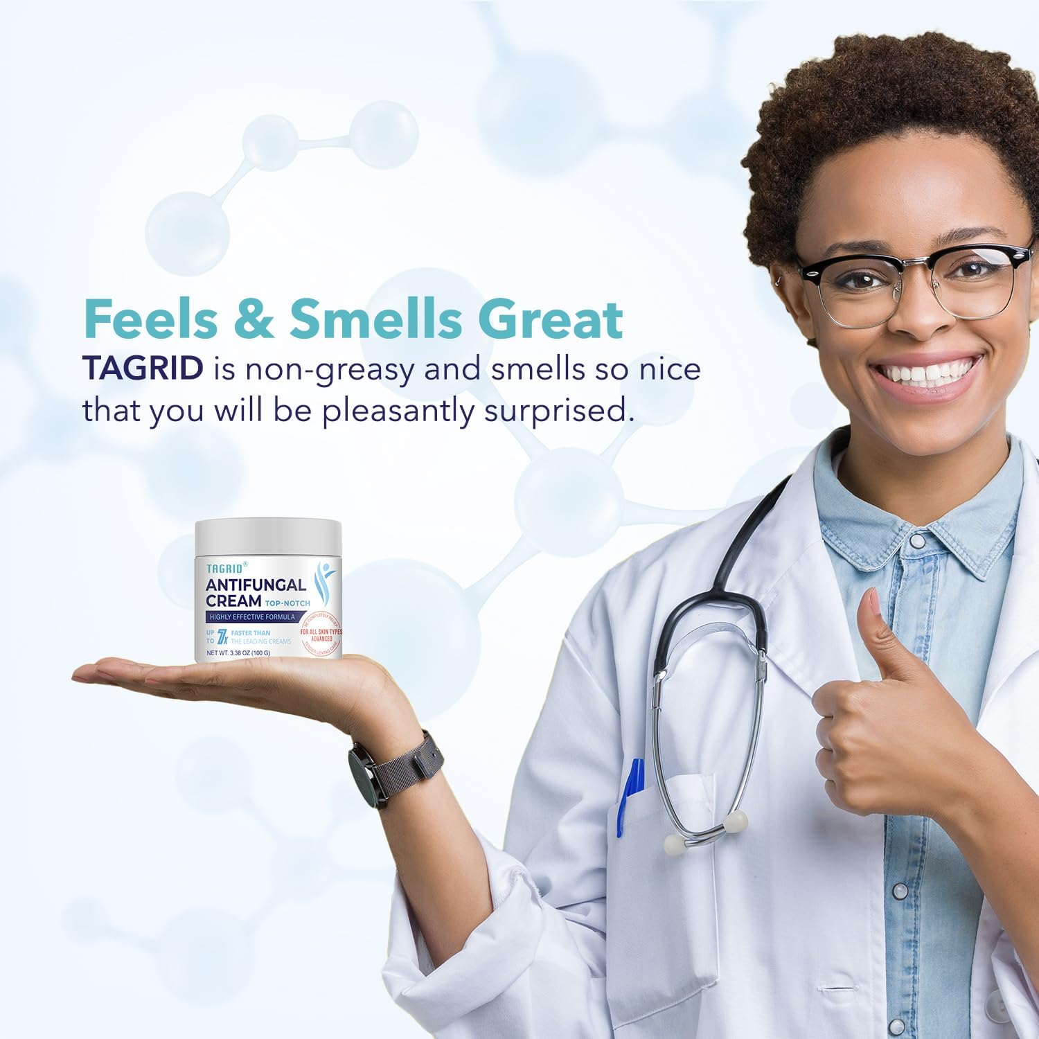 TAGRID antifungal cream non greasy formula with clotrimazole 1 percent supports comfortable daily skin care and fresh feel