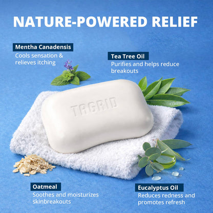 TAGRID antifungal soap with tea tree oil oatmeal and botanical ingredients supports gentle cleansing and skin comfort for daily use