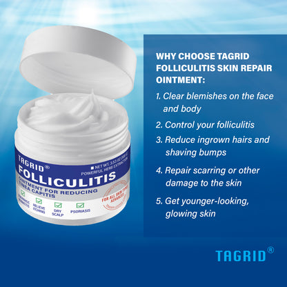 TAGRID folliculitis ointment helps repair skin reduce ingrown hairs control folliculitis and improve skin appearance with antifungal treatment