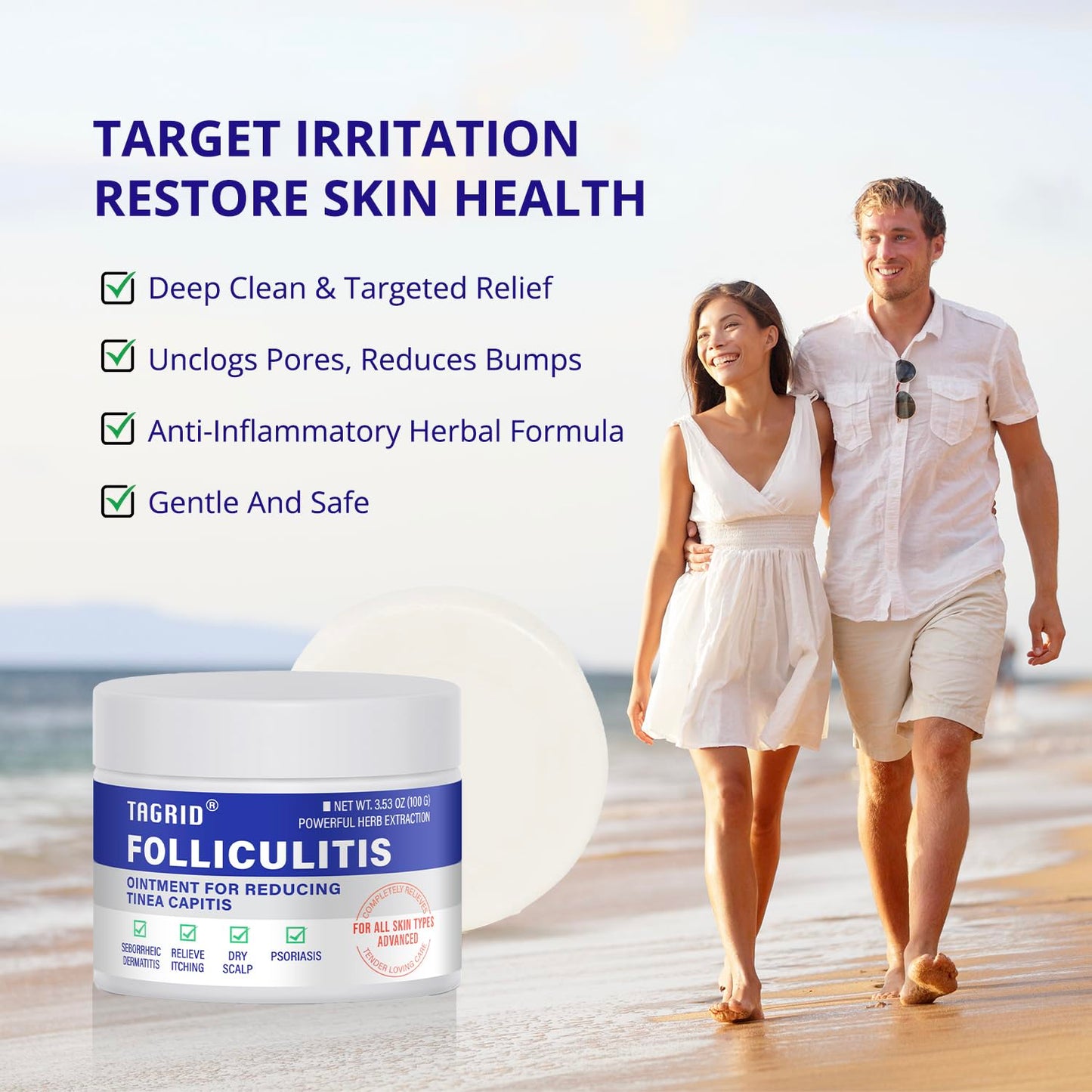 TAGRID folliculitis relief supports skin care routine for irritation and helps maintain healthy looking skin with daily use