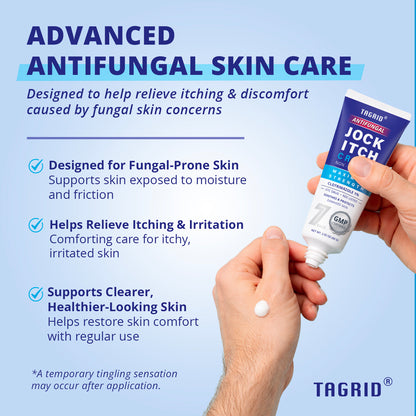 TAGRID jock itch cream with clotrimazole 1 percent supports antifungal skin care for itching irritation and healthier status skin