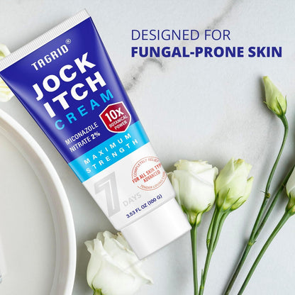 TAGRID jock itch antifungal cream with miconazole nitrate 2 percent designed for fungal prone skin supports relief of irritation and daily skin comfort