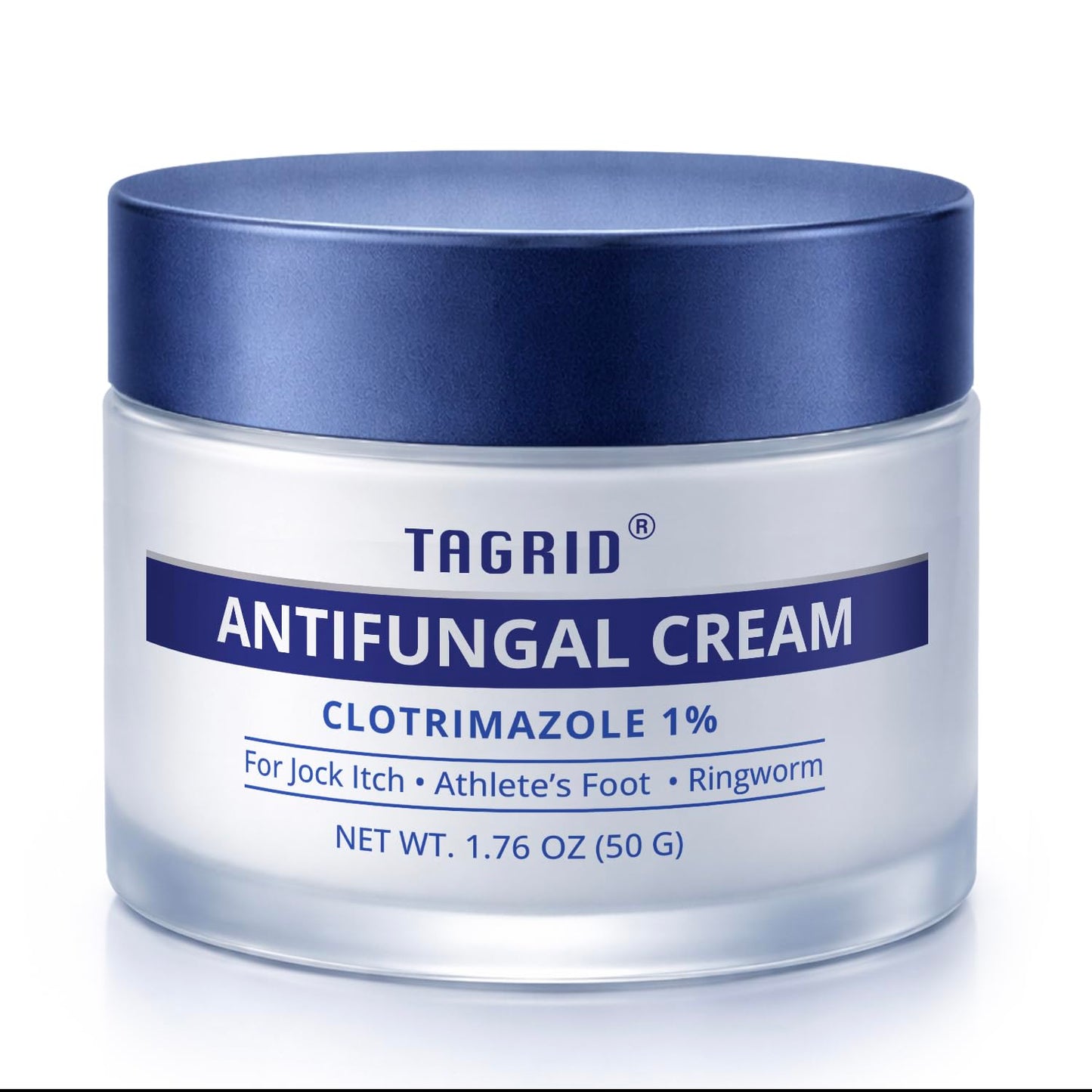 TAGRID Clotrimazole 1% antifungal cream for ringworm, athlete's foot, jock itch and skin folds – 50g tube