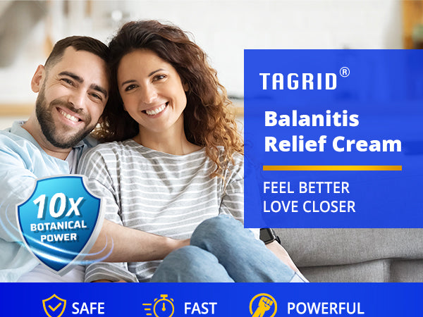 TAGRID balanitis relief cream with clotrimazole 1, designed for men, supports sensitive skin care, helps relieve redness itching and irritation, lightweight non greasy formula for daily comfort