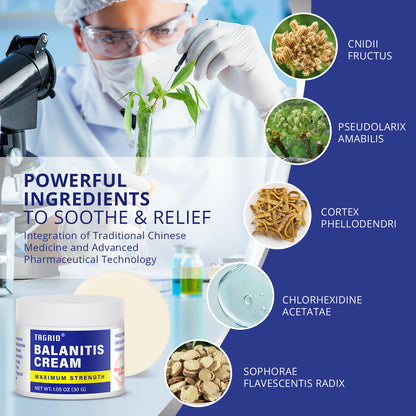 TAGRID mens intimate skin care cream featuring 14 plus botanicals with fast action support for long term skin comfort.