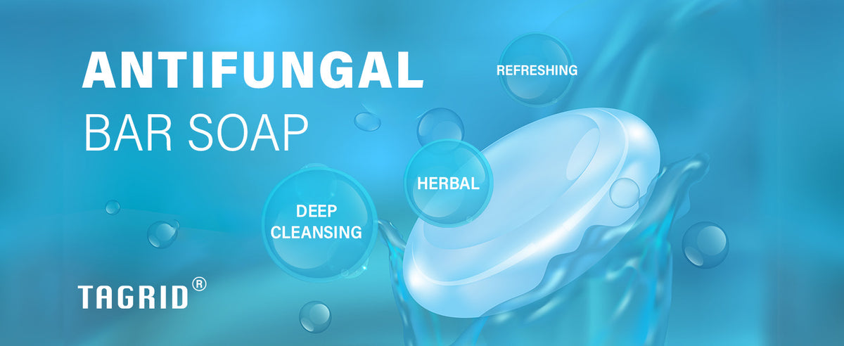 TAGRID antifungal bar soap with deep cleansing and herbal formula, helps keep skin fresh and clean, supports daily skin hygiene for active lifestyle and sweat prone conditions