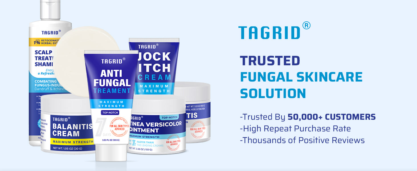 TAGRID antifungal skincare brand trusted by customers, product range includes antifungal cream soap and treatment solutions, supports skin hygiene and daily care for fungal prone skin conditions