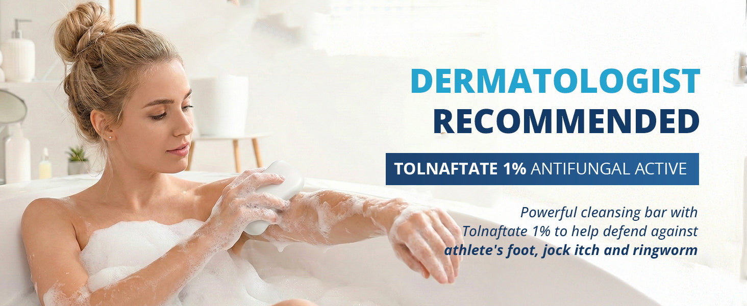 TAGRID antifungal soap with tolnaftate 1, dermatologist recommended cleansing bar, helps wash away fungus and relieve itching, suitable for athlete foot jock itch and ringworm with daily shower use