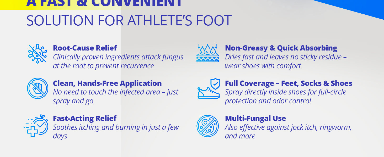 TAGRID antifungal spray with tolnaftate 1 athletes foot treatment features hands free application, non greasy quick drying formula and full coverage for feet shoes and socks to help relieve itching and foot fungus