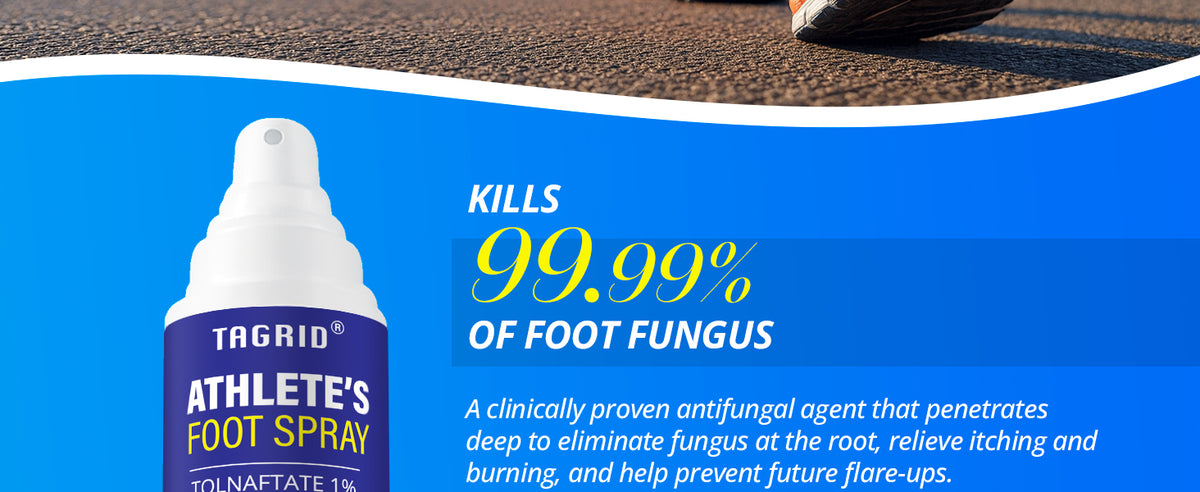 TAGRID antifungal spray with tolnaftate 1 athletes foot treatment maximum strength formula helps control foot fungus and relieve itching, burning and irritation for daily use
