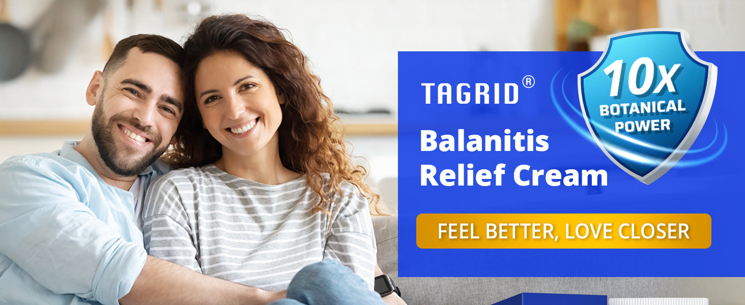 TAGRID balanitis relief cream with clotrimazole 1, designed for men, supports sensitive skin care, helps relieve redness itching and irritation, lightweight non greasy formula for daily comfort
