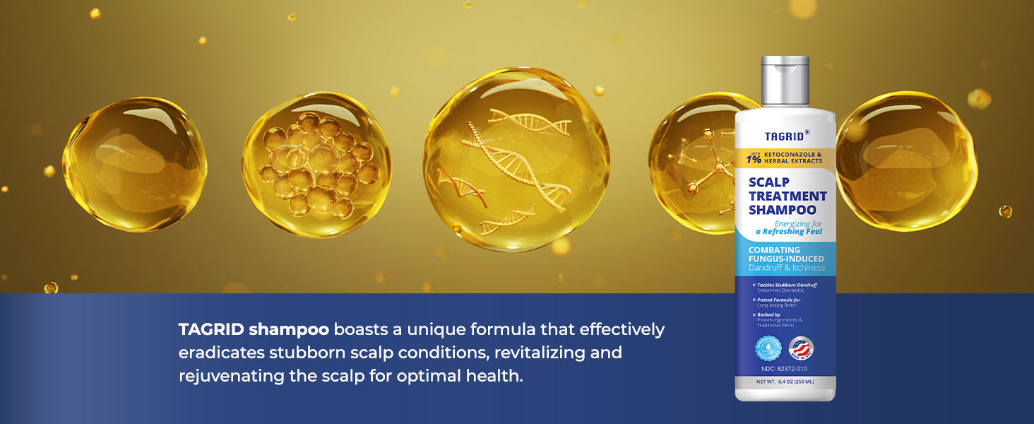 TAGRID ketoconazole shampoo advanced scalp formula, helps reduce dandruff and buildup, supports scalp repair and healthy hair environment with targeted care